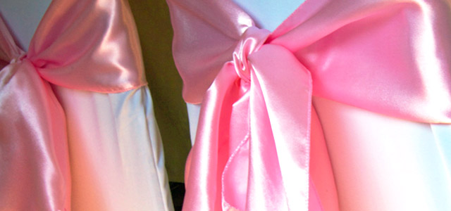 Pink satin chair bow