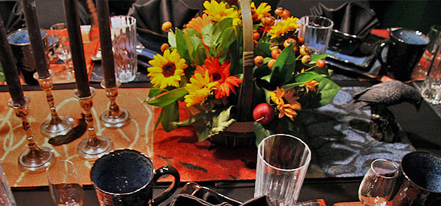 Late Harvest Table Centerpiece Holiday & Hearth Holiday and Hearth Lisa Novelline Lisa Anne Novelline author writer The Dance of Spring craft blog creative blog creativity decorator blog festival celebration summer seasons nature blog Samhain Autumn Harvest Season Season of the Witch October Halloween reflection crow raven