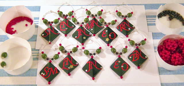 Yule Wine Charms With Bead Cups Holiday & Hearth Holiday and Hearth Lisa Novelline Lisa Anne Novelline author writer The Dance of Spring craft blog creative blog creativity decorator blog festival celebration seasons nature blog Winter Christmas Yule yuletide Winter Solstice December personalized wine charms handcrafted