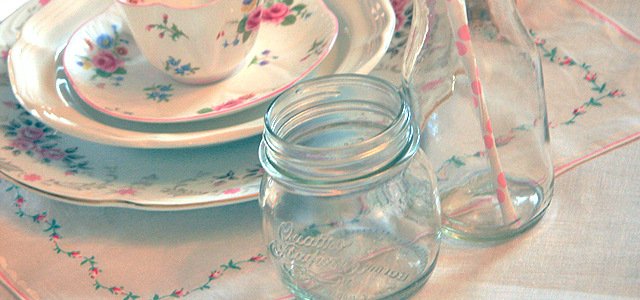 Jar Glasses Holiday & Hearth Holiday and Hearth Lisa Novelline Lisa Anne Novelline author writer The Dance of Spring craft blog creative blog creativity vintage roses blog festival celebration seasons nature blog spring equinox easter ostara oestre beltane may day tablescape dining table decor beads Bethany Lowe milk glass bone china bunnies chic shabby cottage french victorian romantic pearls china crochet crocheted cupcakes crystals decorated eggs decoupage 