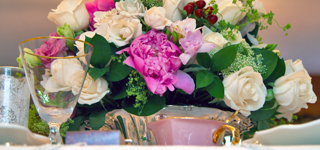 May Table Floral Centerpiece Holiday & Hearth Holiday and Hearth Lisa Novelline Lisa Anne Novelline author writer The Dance of Spring craft blog creative blog creativity vintage roses blog festival celebration seasons nature blog spring equinox easter ostara oestre beltane may day tablescape table decor Victorian sterling silver silverplate silver plate elegant chic shabby cottage french romantic alencon lace napkin holders raised pedestal floral centerpiece dancing figures lefton candleabra crochet cameo hurdy gurdies toffees lace tumblers sugar cubes heart tea cups Victorian Trading beeswax tapers lovebird placecard holders