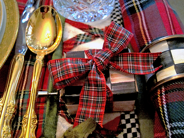 Let's Play! Whimsical Yuletide tablescape featuring MacKenzie Childs Hurdy Gurdy